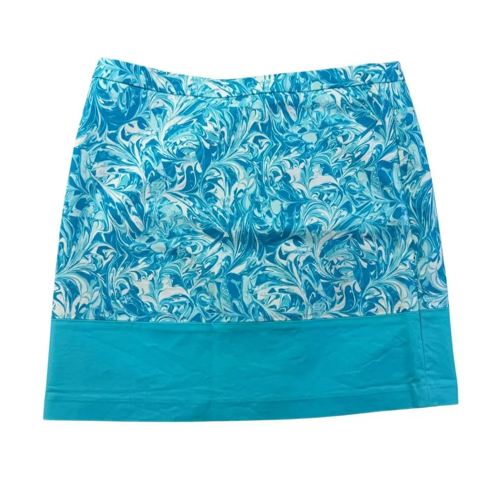 Michael Kors Skirt Women's 6 Blue Mini LOT of 2 Cotton Blend Back Zip Lined Cute